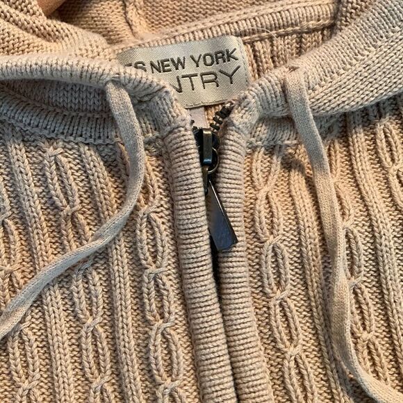 Hooded Chamois Colored Cardigan - Picture 4 of 7